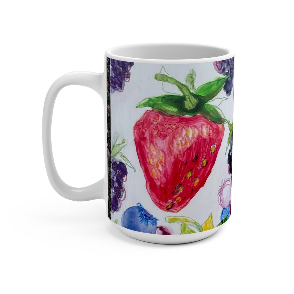 Berry Delight 15oz Mug — Blueberries, Strawberries & Blackberries