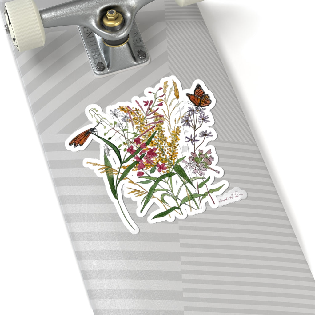 Watercolor Wildflowers & Butterflies Kiss-Cut Stickers