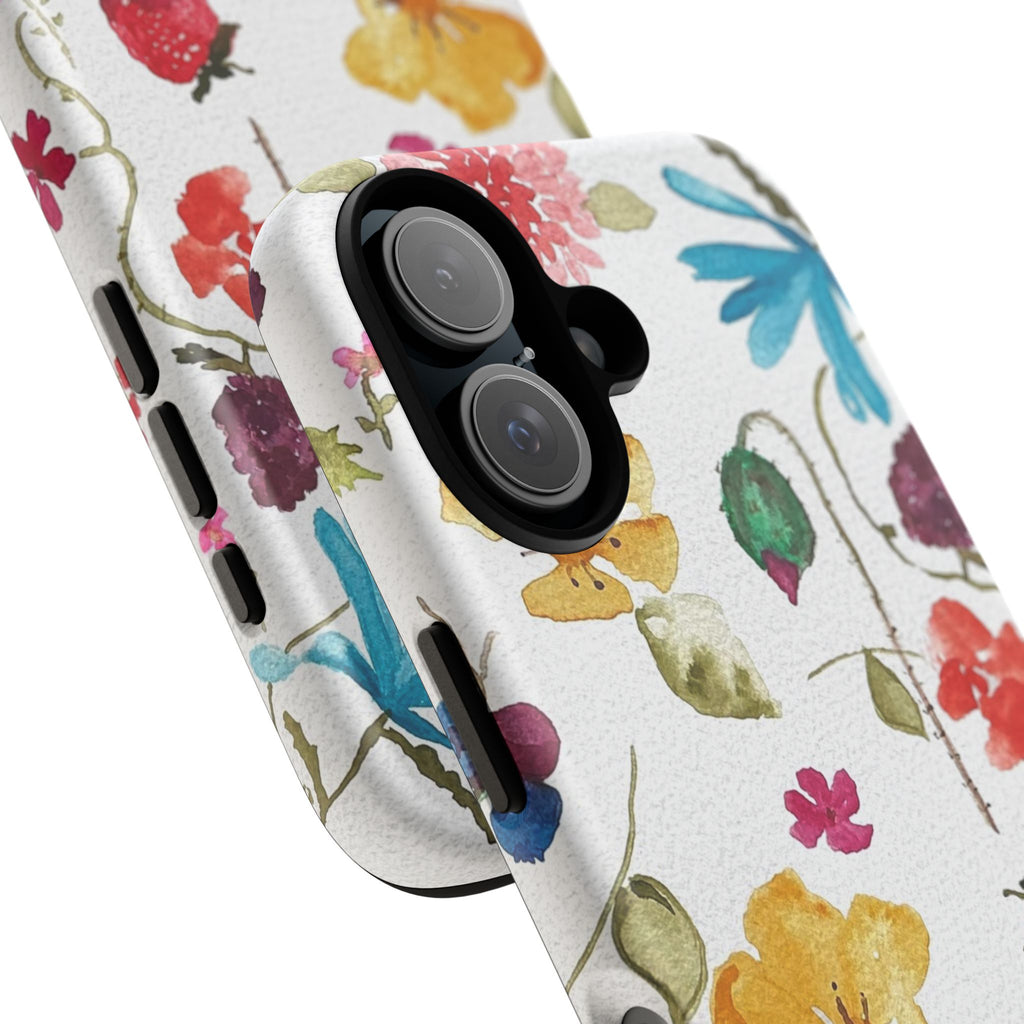 Floral Watercolor Phone Case — Bright Flowers & Berries