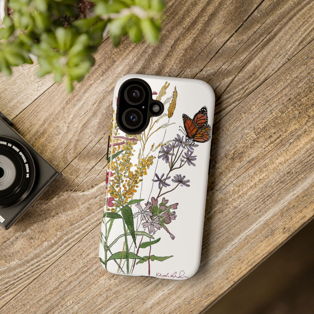 August Michigan Wildflowers Butterfly Phone Case