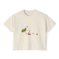 Women's Boxy Tee — Wild Strawberries Watercolor & Ink