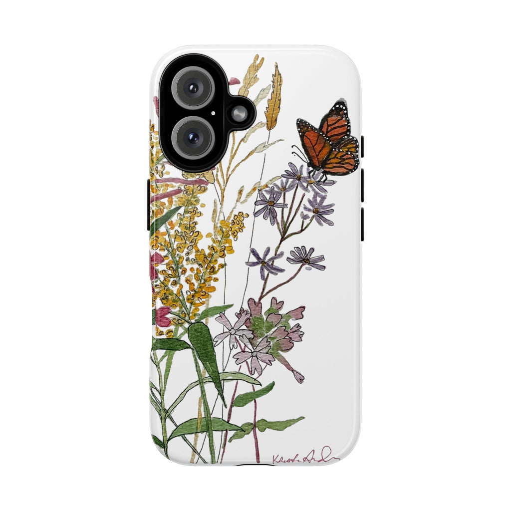August Michigan Wildflowers Butterfly Phone Case